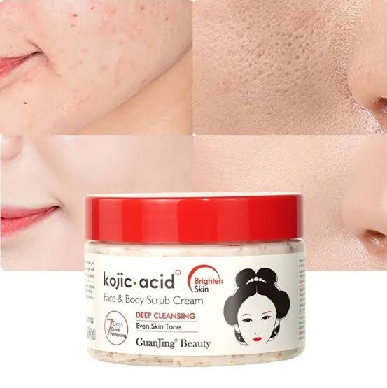 سكراب الوجه والجسم Kojic Acid 3in1 | تقشير عميق وتفتيح وتوحيد لون البشرة
