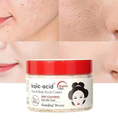 سكراب الوجه والجسم Kojic Acid 3in1 | تقشير عميق وتفتيح وتوحيد لون البشرة